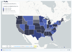 map of U.S. school closures